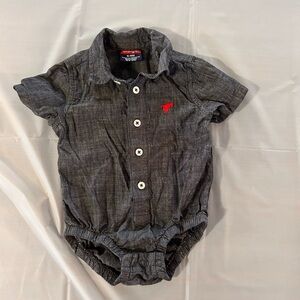 Wrangler Button Up Collared Jumpsuit Body Suit Size 6-9 Months Western romper